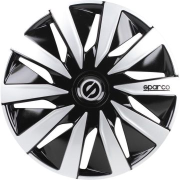 Sparco Wieldoppen Lazio 15 Inch Abs Zwart/zilver Set Van 4