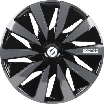 Sparco Wieldoppen Lazio 13 Inch Abs Zwart/grijs Set Van 4