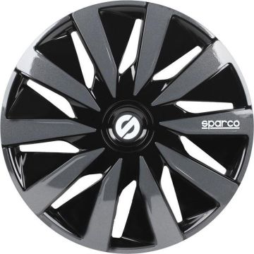 Sparco Wieldoppen Lazio 15 Inch Abs Zwart/grijs Set Van 4