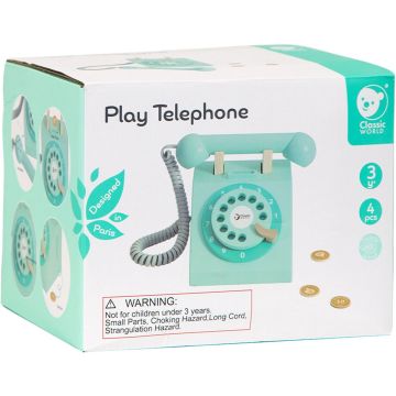 CLASSIC WORLD Klassieke houten telefoon voor kinderen 4 el.