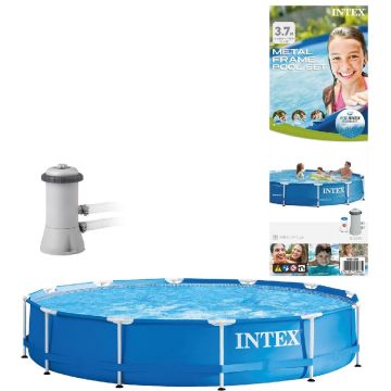 Intex Metal Frame Set Zwembad - Opzetzwembad - Ø: 366 x 76 cm - Rond