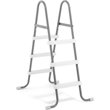 Intex Zwembadladder 112 Cm Staal Zilver/wit