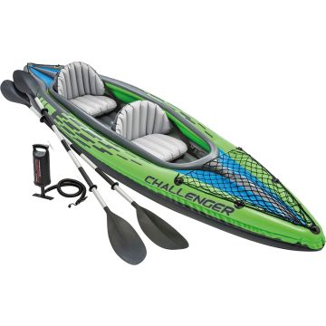 Intex Challenger K2 Kayak - Opblaasboot - 2-Persoons - Groen/Zwart