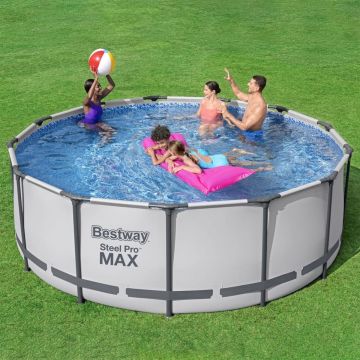 Bestway - Steel Pro MAX - Opzetzwembad inclusief filterpomp en accessoires - 396x122 cm - Rond