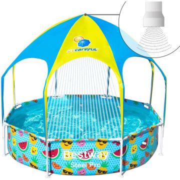 Bestway My First Frame Pool - Zwembad met zonnescherm - Kinder Zwembad - 244cm - Rond zwembad