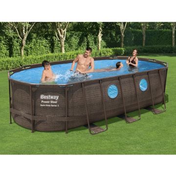 Bestway Oval Pool Zwembad 549 x 274 x 122m - incl filterpomp Rattan