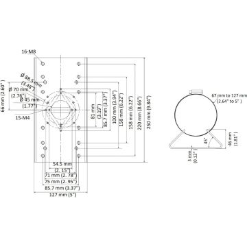 DS-1275ZJ-SUS - Montageplaat voor paal Wit