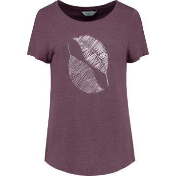 Blueloop Originals T-shirt Pure Scribble Leaves Dames Paars Mt L