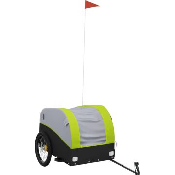 vidaXL-Fietskar-45-kg-ijzer-zwart-en-groen