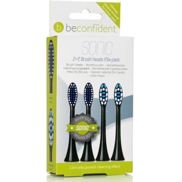 Beconfident Sonic Whitening Regular Brush Heads Black 2 2 Units