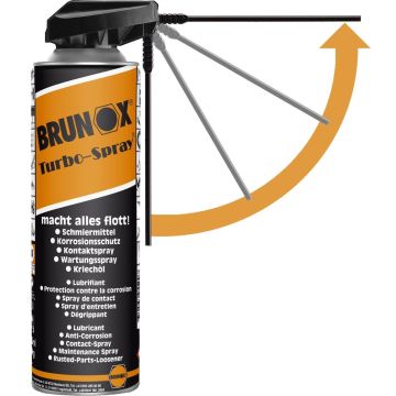 BRUNOX Turbo-Spray Roestoplosser met Turboline &amp; Power-Click Sproeikop 500ml