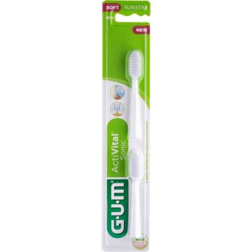 GUM Activital Opzetborstel Wit 2 stuks