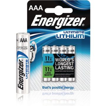 Energizer Ulitmate Lithium AAA - FR3 - FR03 Batterijen - 4 stuks