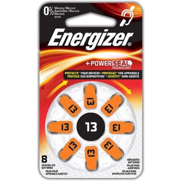 Energizer Gehoortoestel Batterijen 13 1,45v Zilver 8 Stuks