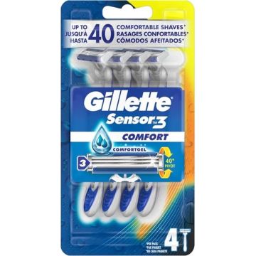 Sensor3 Comfort Disposable Razor Blade 4 U By Gillette 4 Pcs