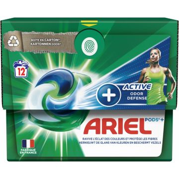 Ariel All-in-1 Pods+ Wasmiddelcapsules Actieve Geurbestrijding 12 stuks