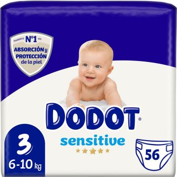 Wegwerpluiers Sensitive Dodot Maat 3 (56 uds)