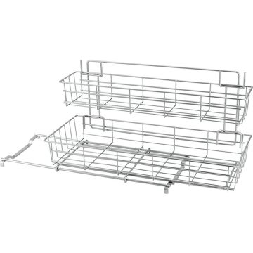 Tomado Metaltex - Uitschuifbaar rek voor onder de gootsteen - Limpio - Incl. montagemateriaal - Grijs - 20x50x28cm