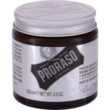 Proraso Scrub Mint &amp; Rosemary 100 ml - scrub - peeling - verwijderd dode huidcellen - voorkomt verstopte poriën - ingegroeide haren