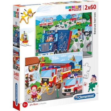 Clementoni Legpuzzel Rescue Heroes 2-in-1 Karton 120 Stukjes