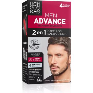 Gepigmenteerde crème Llongueras Men Advance Semi-permanent 4 - As Kastanjebruin (4 pcs)