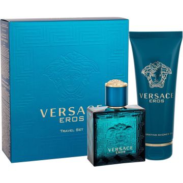 Versace Eros Eau De Toilette Spray + Shower Gel For Men Gift Set