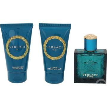 Versace - Eros EDT 50 ml + Shower Gel 50 ml + Aftershave Balm 50 ml - Giftset