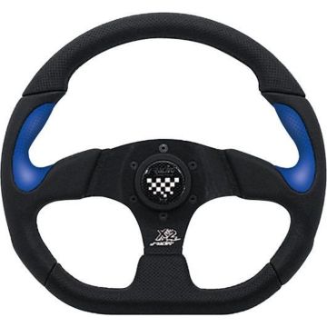 Simoni Racing Sportstuur X2 Poly/Pelle 'Formula' 330mm - Zwart/Blauw