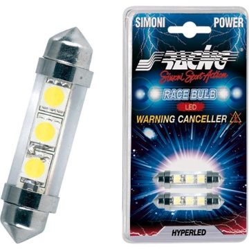 Simoni Racing Festoon 3-LED Canbus Lampen - 36mm - Superwhite- Set à 2 stuks