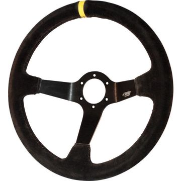 Simoni Racing Sportstuur Carrera 350mm - Zwart Suède (Deep Dish - 95mm)