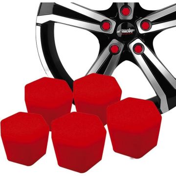 Simoni Racing Wielmoerkapjes Soft Sil - 17mm - Rood - Set à 20 stuks