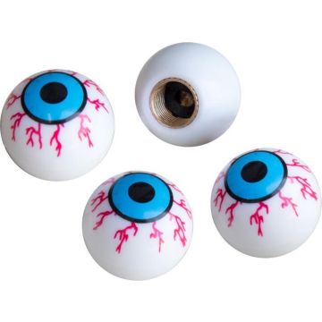 Simoni Racing Set ventielkapjes Shocking Eyes - Wit/Blauw/Rood - 4-stuks