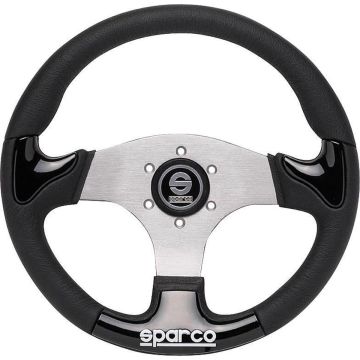 Sparco Universeel Sportstuur 'P222' - Zwart/Aluminium - Diameter 345mm