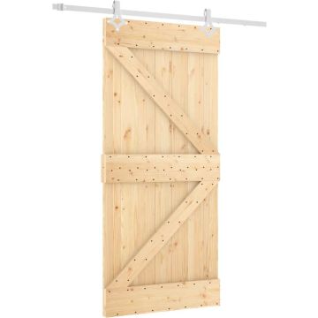 vidaXL-Schuifdeur-met-beslag-95x210-cm-massief-grenenhout