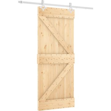 vidaXL-Schuifdeur-met-beslag-85x210-cm-massief-grenenhout