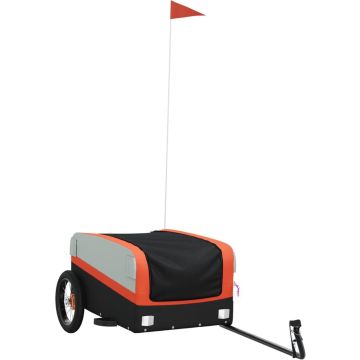 vidaXL-Fietstrailer-30-kg-ijzer-zwart-en-oranje