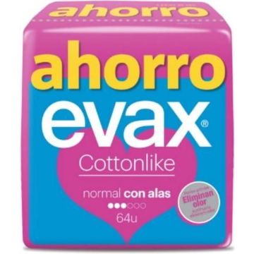 Evax Cottonlike Compresas Normal Alas 64 U