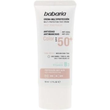 Anti Bruine vlekken Zonnebrandcrème Multi-Protection Color Babaria Spf 50+ (50 ml)