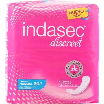 Incontinence Sanitary Pads Discreet Indasec 24 Uds