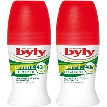 Deodorant Roller Organic Extra Fresh Activo Byly (2 uds)