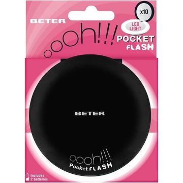 Beter Espejo Ohh! Pocket Flash Con Luz Y Aumento X10 #negro 5 Ml