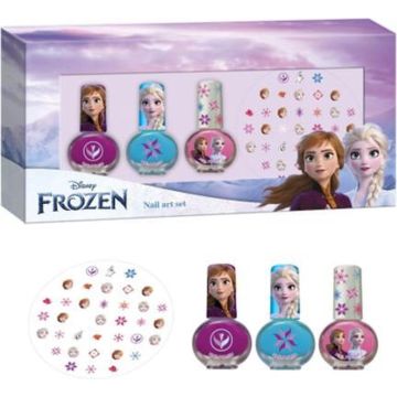 FROZEN - Nail Art Set - 3x Nagellak + Nageldecoratie