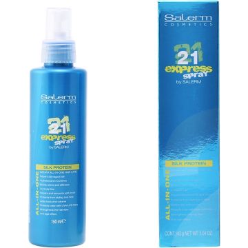 Haarmasker zonder spoeling 21 Express Silk Protein Spray Salerm (150 ml)