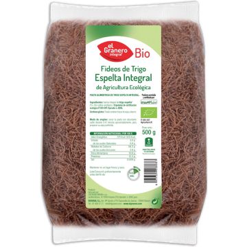 Granero Fideos Finos Espelta Integral Bio 500g