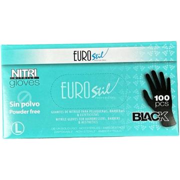 Elegance Nitril Gloves Black Powder Free Maat L