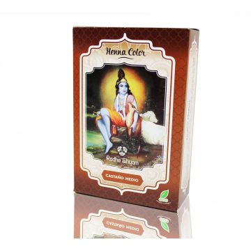 Semi-permanente kleurstof Henna Radhe Shyam Middelgrote kastanje (100 g)