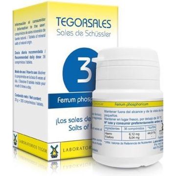 Tegorsales 3 Fosfato De Hierro 350 Comprimidos