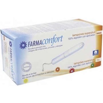 Farmaconfort Cotton Tampons With Applicator Size Superplus 14 Units