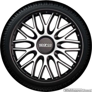 4-Delige Sparco Wieldoppenset Roma 15-inch zilver