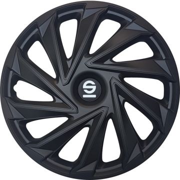 Sparco Wieldoppen Varese 16 Inch Rvs Zwart Set Van 4